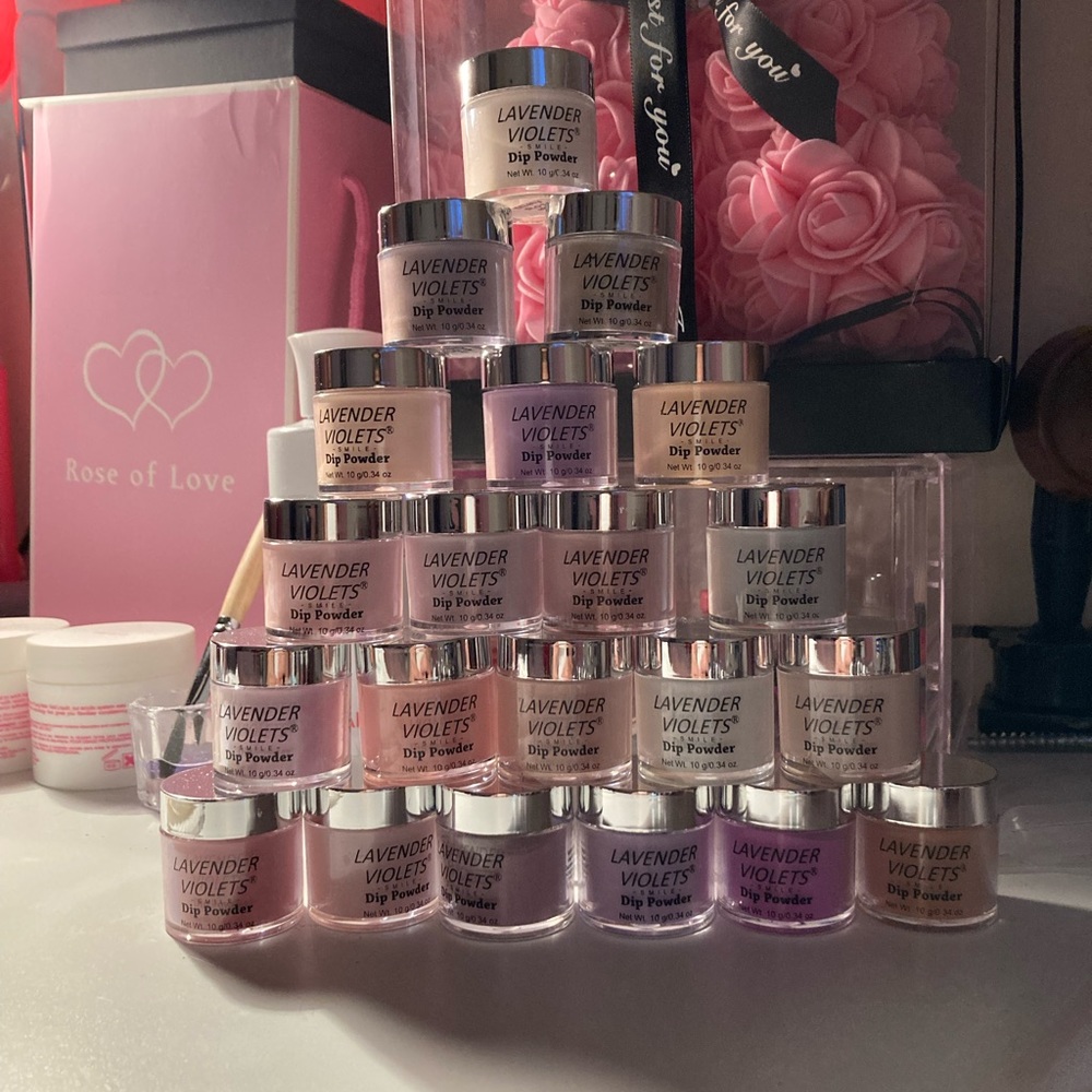 Lavender violets dip powder 31 colors beginner nail tech